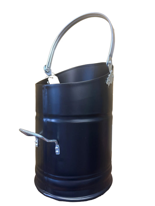 Coal Bucket Black & Brushed Steel Handle