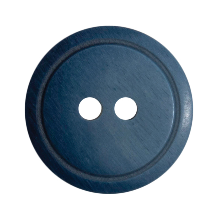 Rimmed 18mm 2 Hole Blue Button