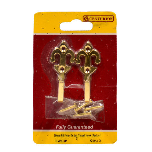 Fleur De Lyes Brass Tassle Hook pk2