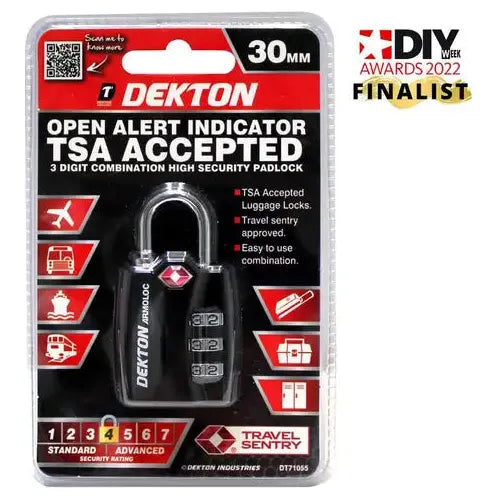 DEKTON 30mm TSA Accepted Combination Padlock
