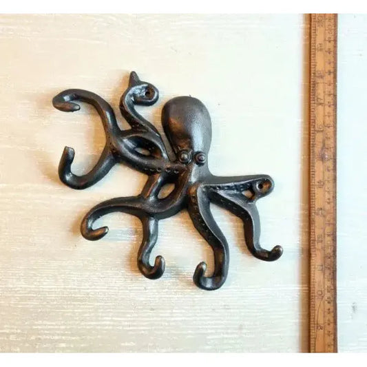 Multi Hook OCTOPUS Large Angled Head Cast Antique Iron 240 x 150mm