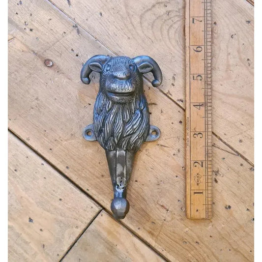 Coat Hook Single GRUFFALO Cast Antique Iron 140mm