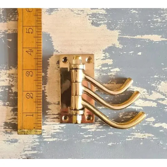 Swivel Hook Triple LUXURY Solid Brass 100mm