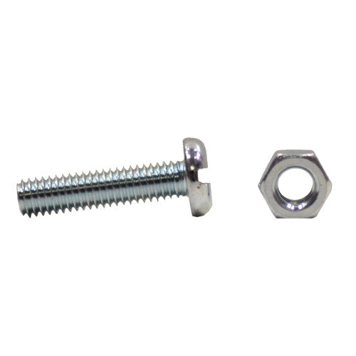 M6 x 25mm Machine Screws & Nuts - Zinc Plated