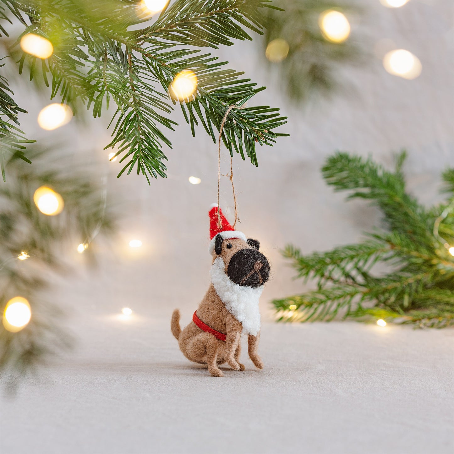 Pug Santa Hanging Decoration