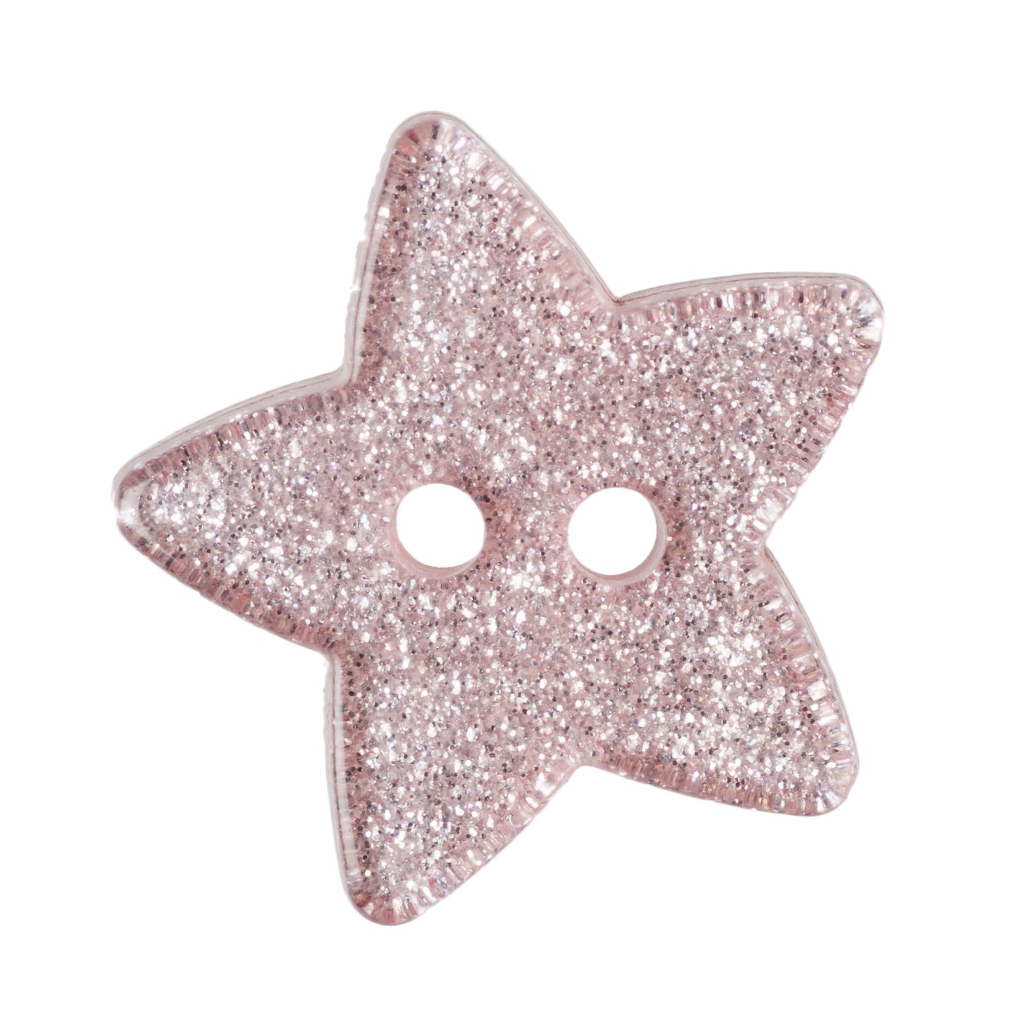 Buttons: Glitter: Star: 18mm: Light Pink
