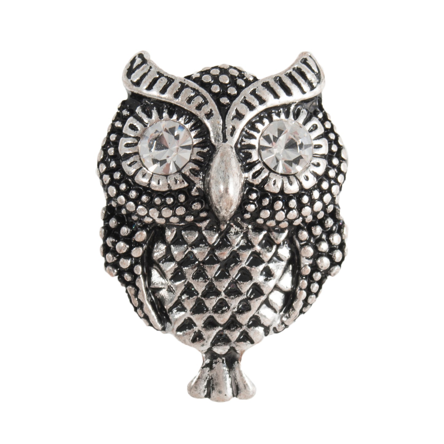 Buttons: Metal Owl with Diamante Eyes: Shank: 28mm: Dark Silver