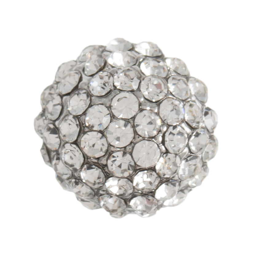 Buttons: Diamante: Dome: Shank: 12mm: Silver