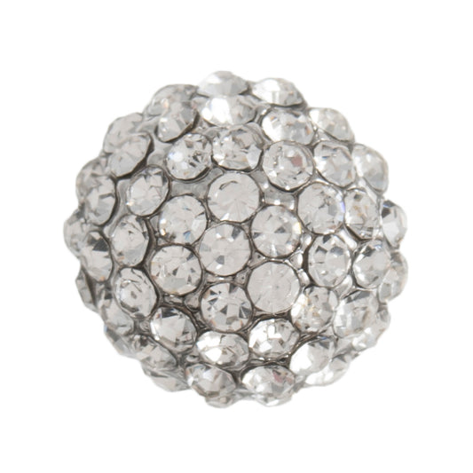 Buttons: Diamante: Dome: Shank: 12mm: Silver