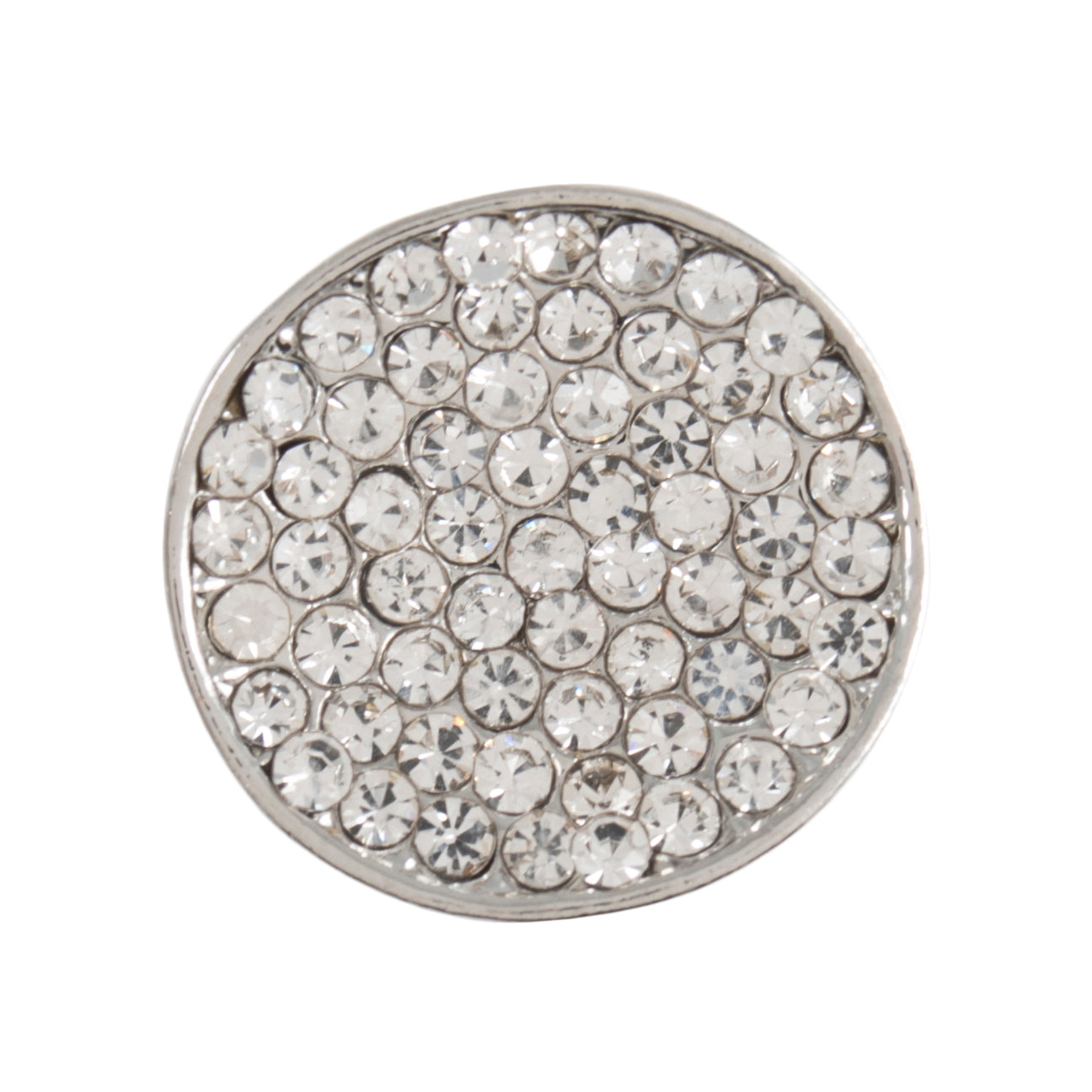 Buttons: Diamante: Shank: Concave Encrusted: 18mm: Silver