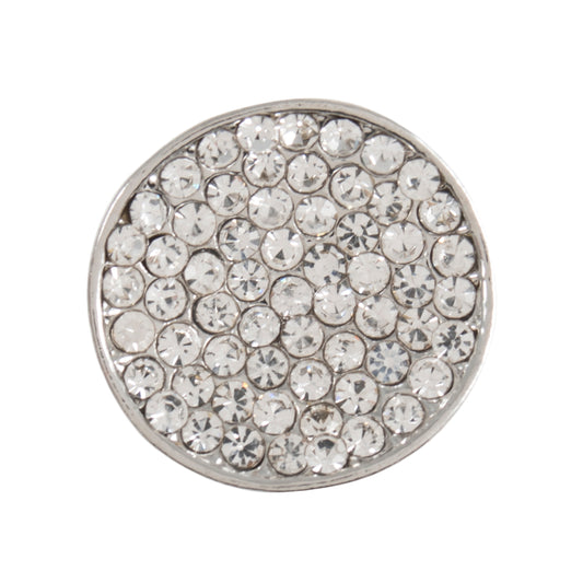 Buttons: Diamante: Shank: Concave Encrusted: 18mm: Silver