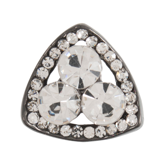 Buttons: Diamante: Shank: Triangle: 15mm: Dark Silver