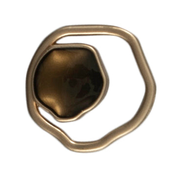 Button: 20mm: Abstract Metal Enamel: Shank: Gold