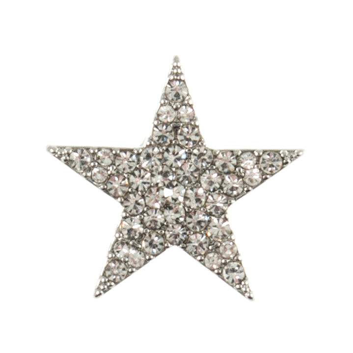 Buttons: Diamanté: Star: Shank: 21mm: Silver: 10 Pieces