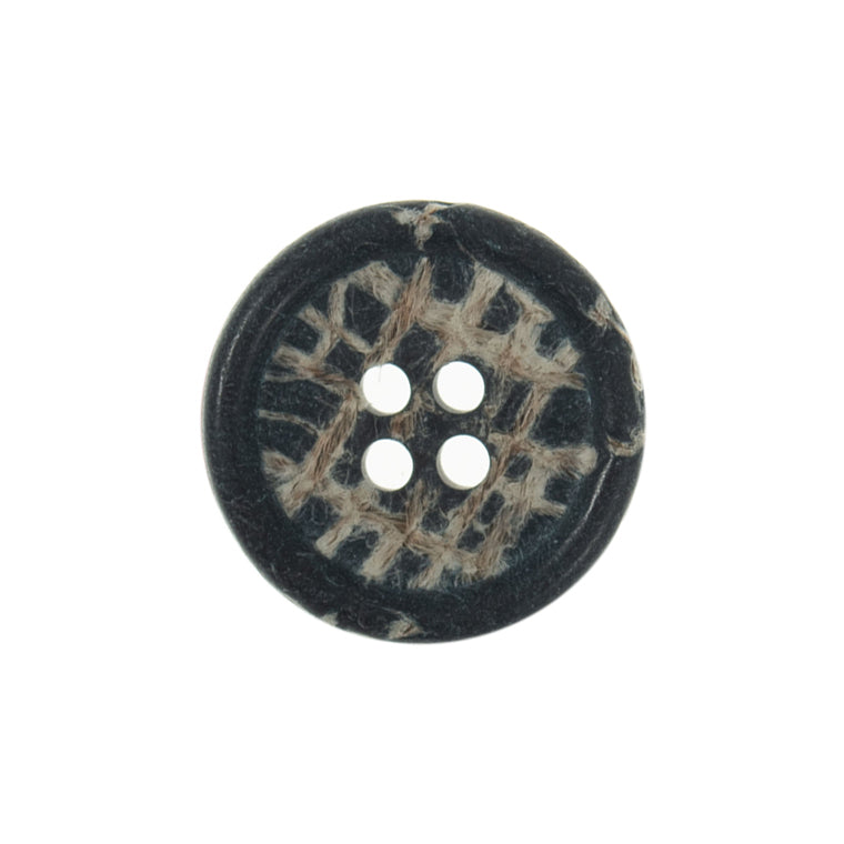 Button: Eco-Conscious: Jute: 4 Hole: 15mm: Navy