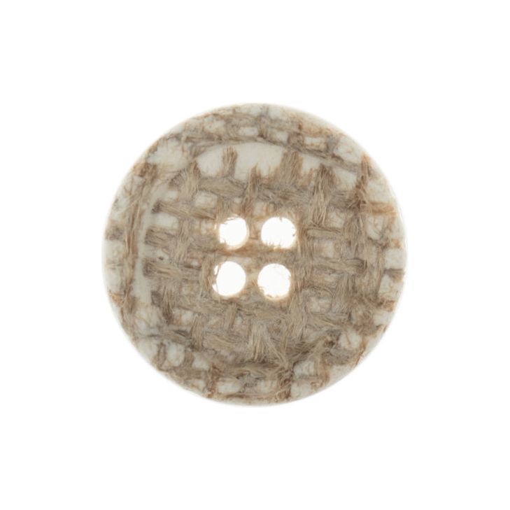 Button: Eco-Conscious: Jute: 4 Hole: 18mm: Natural