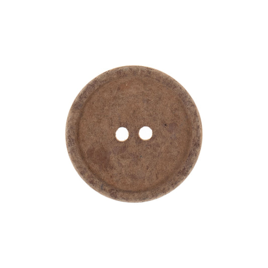 Button: Eco-Conscious: Recycled Cotton: 2 Hole: 15mm: Light Brown