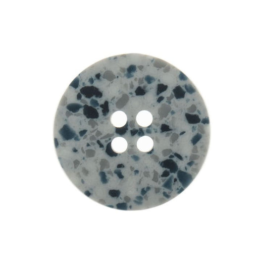 Button: Eco-Conscious: Recycled Plastic Scrap: 4 Hole: 18mm: Silver/Grey