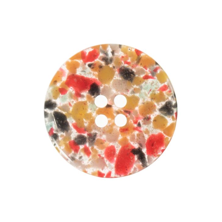 Button: Eco-Conscious: Recycled Plastic Scrap: 4 Hole: 18mm: Assorted Brights