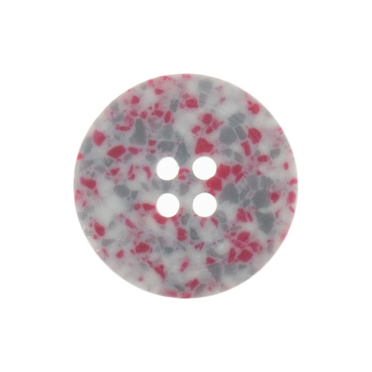 Button: Eco-Conscious: Recycled Plastic Scrap: 4 Hole: 18mm: Pink