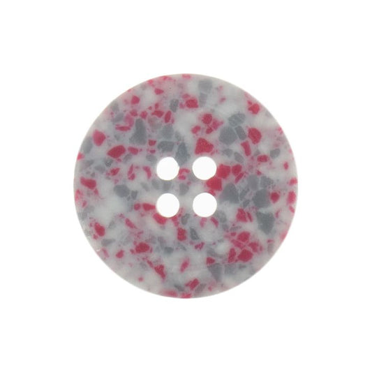 Button: Eco-Conscious: Recycled Plastic Scrap: 4 Hole: 18mm: Pink