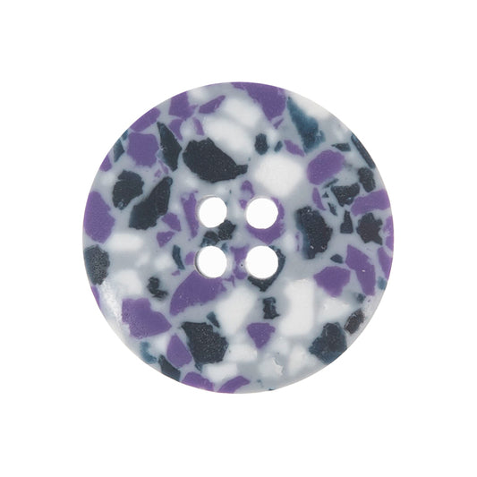 Button: Eco-Conscious: Recycled Plastic Scrap: 4 Hole: Matt: 20mm: Purple