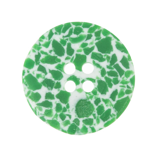Button: Eco-Conscious: Recycled Plastic Scrap: 4 Hole: Matt: 25mm: Green
