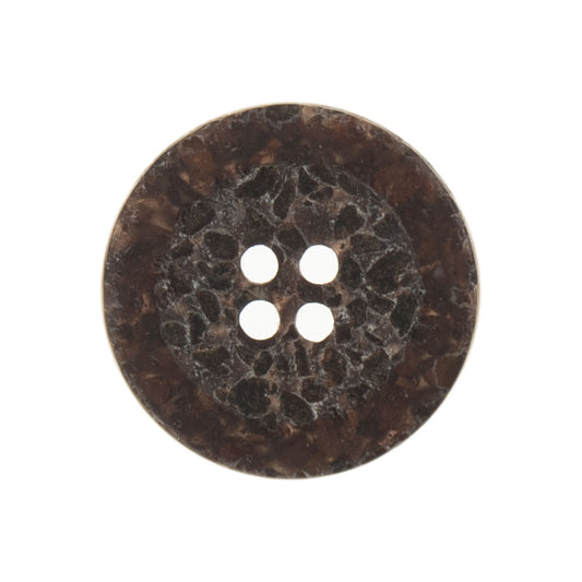 Button: Eco-Conscious: Macadamia: Rimmed: 4 Hole: 25mm: Dark Brown