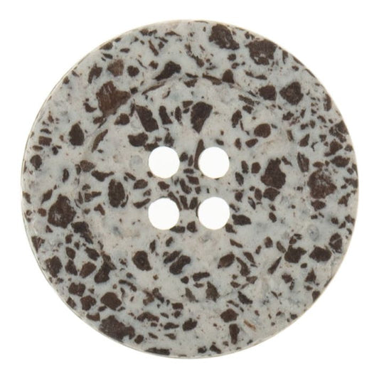 Button: Eco-Conscious: Macadamia: Rimmed: 4 Hole: 25mm: Natural