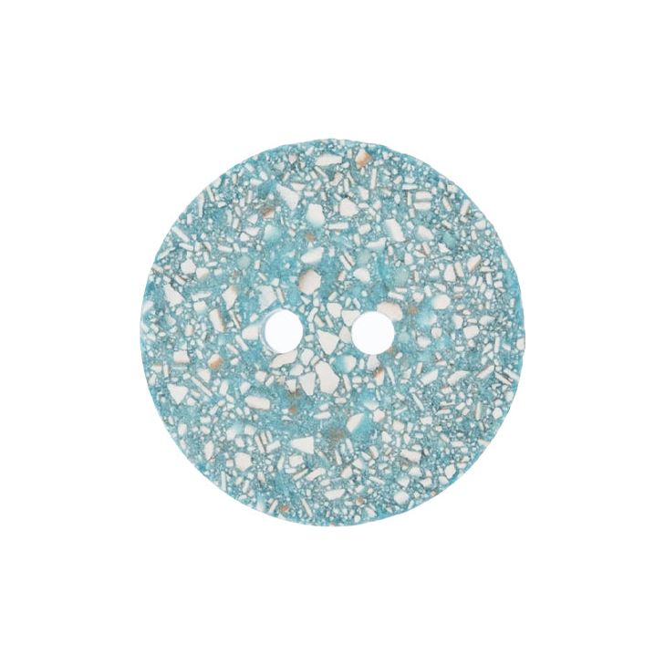 Button: Eco-Conscious: Recycled Eggshell: 2 Hole: 18mm: Light Blue