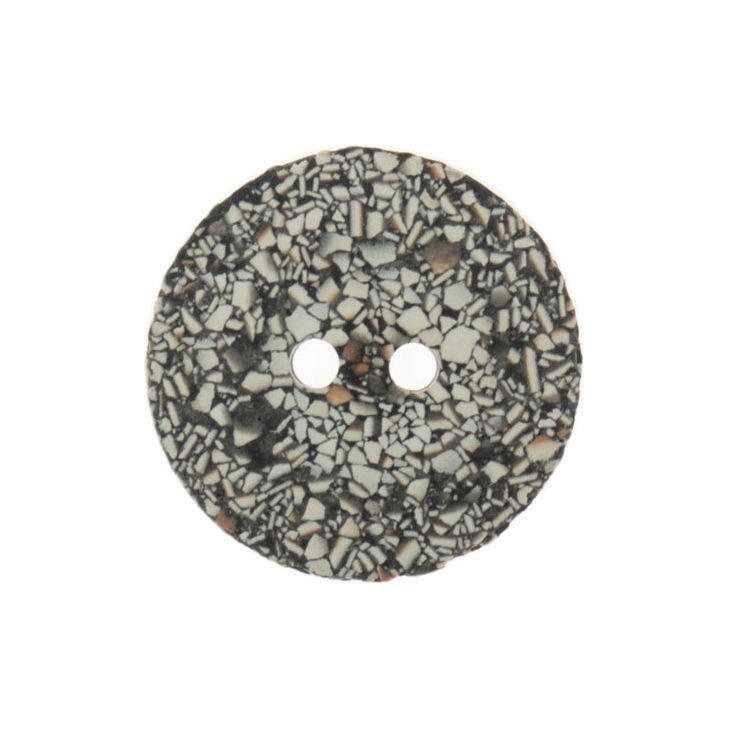Button: Eco-Conscious: Recycled Eggshell: 2 Hole: 18mm: Medium Grey