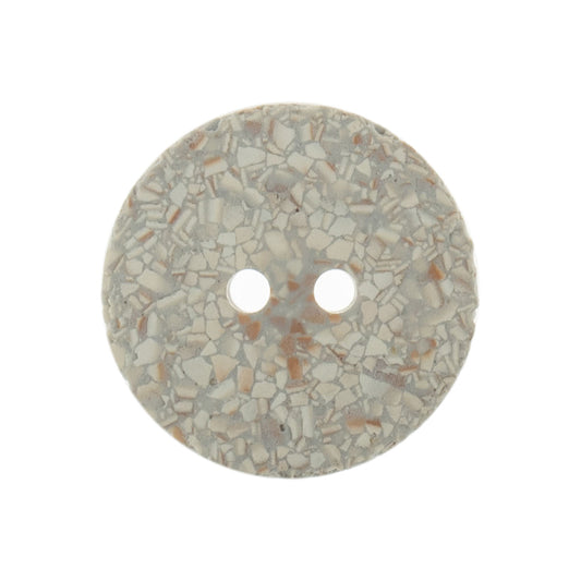Button: Eco-Conscious: Recycled Eggshell: 2 Hole: 18mm: Silver Grey