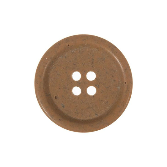 Button: Eco-Conscious: Recycled Waste Leather: 4 Hole: 18mm: Tan