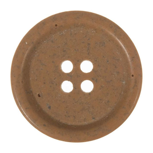 Button: Eco-Conscious: Recycled Waste Leather: 4 Hole: 25mm: Tan