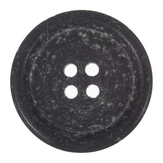 Button: Eco-Conscious: Recycled Waste Leather: 4 Hole: 25mm: Black