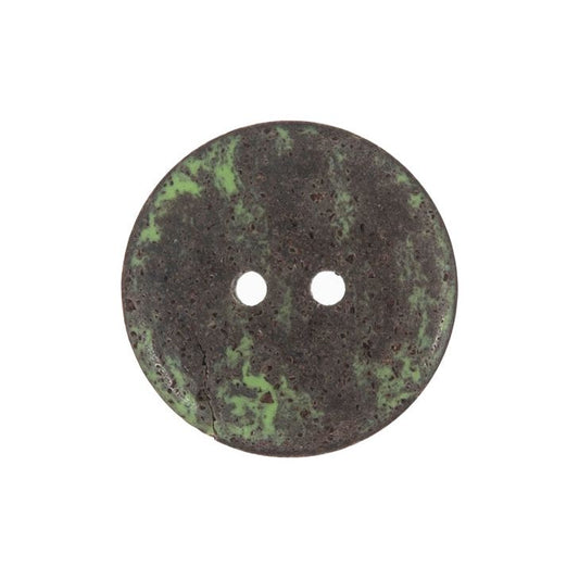Button: Eco-Conscious: Recycled Coffee Grounds: 2 Hole: 18mm: Black & Green