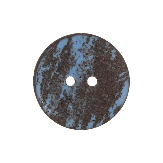 Button: Eco-Conscious: Recycled Coffee Grounds: 2 Hole: 18mm: Black & Blue