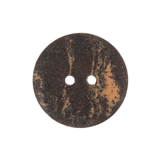 Button: Eco-Conscious: Recycled Coffee Grounds: 2 Hole: 18mm: Black & Amber