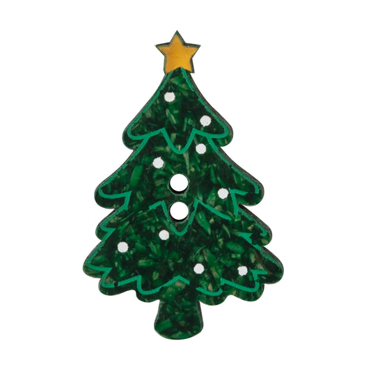 Buttons: Christmas: Christmas Tree: 2 Hole
