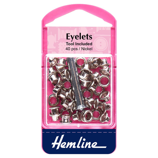 Eyelets with Tool: 3.92mm: Nickel: 40 Pieces