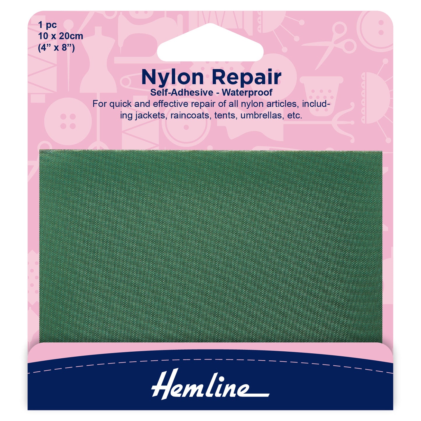 Self Adhesive Nylon Repair Patch: Green - 10 x 20cm