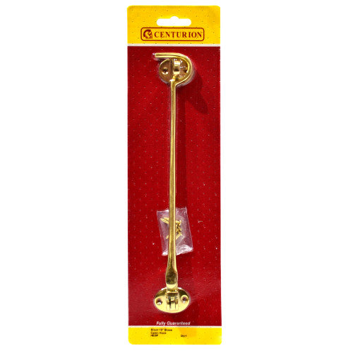 Polished Brass Silent Pattern Cabin Hook 10"