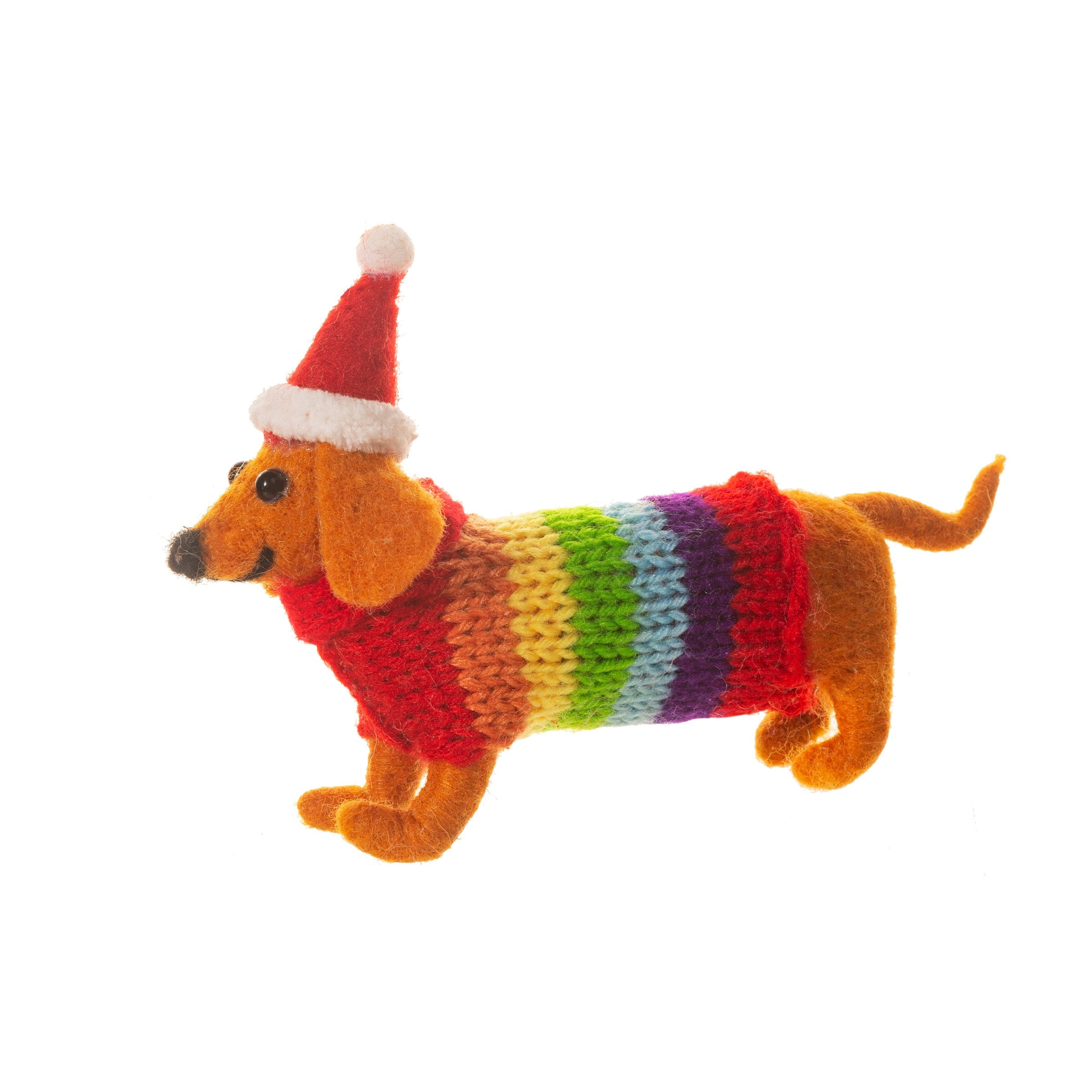 Felt Sausage Dog with Rainbow Jumper G Grace Son