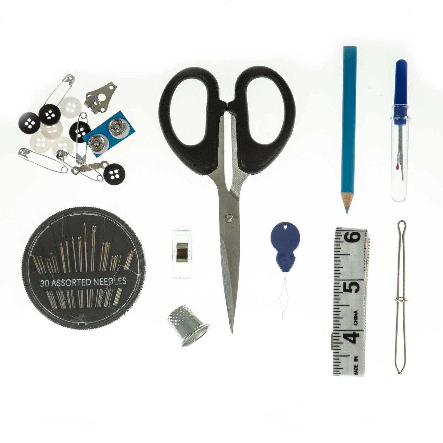 Sewing Kit: Premium: Zip Case: Medium: Blue