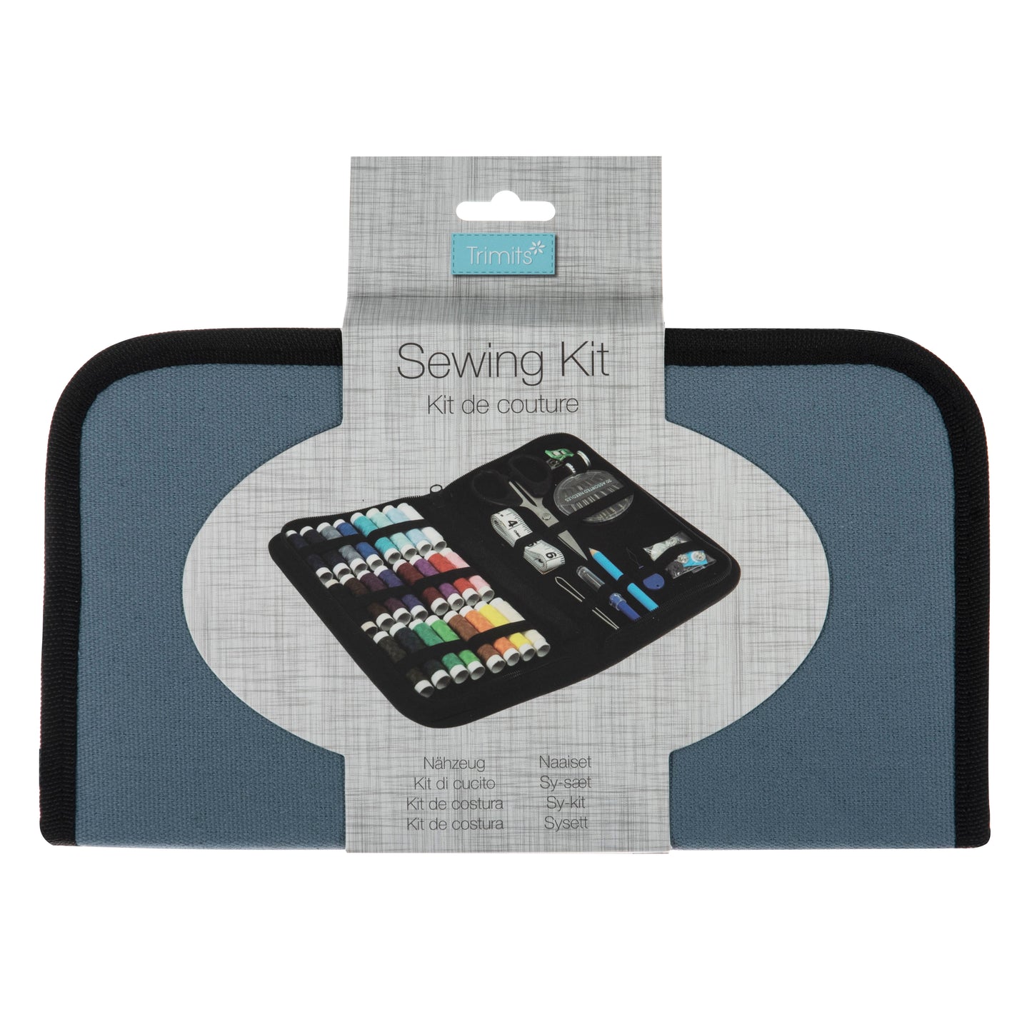 Sewing Kit: Premium: Zip Case: Medium: Blue