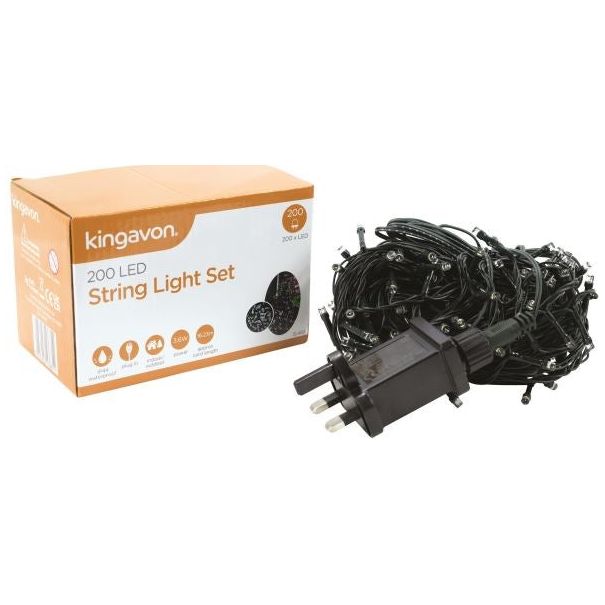 KINGAVON 200 LED String Light Set Mains Powered