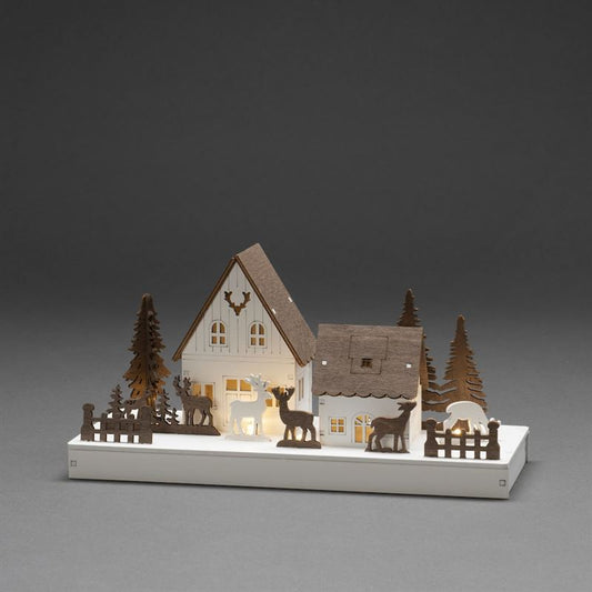 Konst Smide Wooden Silhouette House 6 LED With Timer