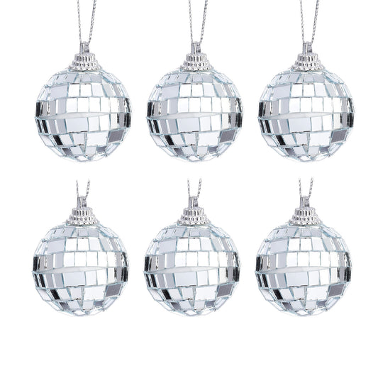 Mini Mirror Ball Baubles - Set of 6