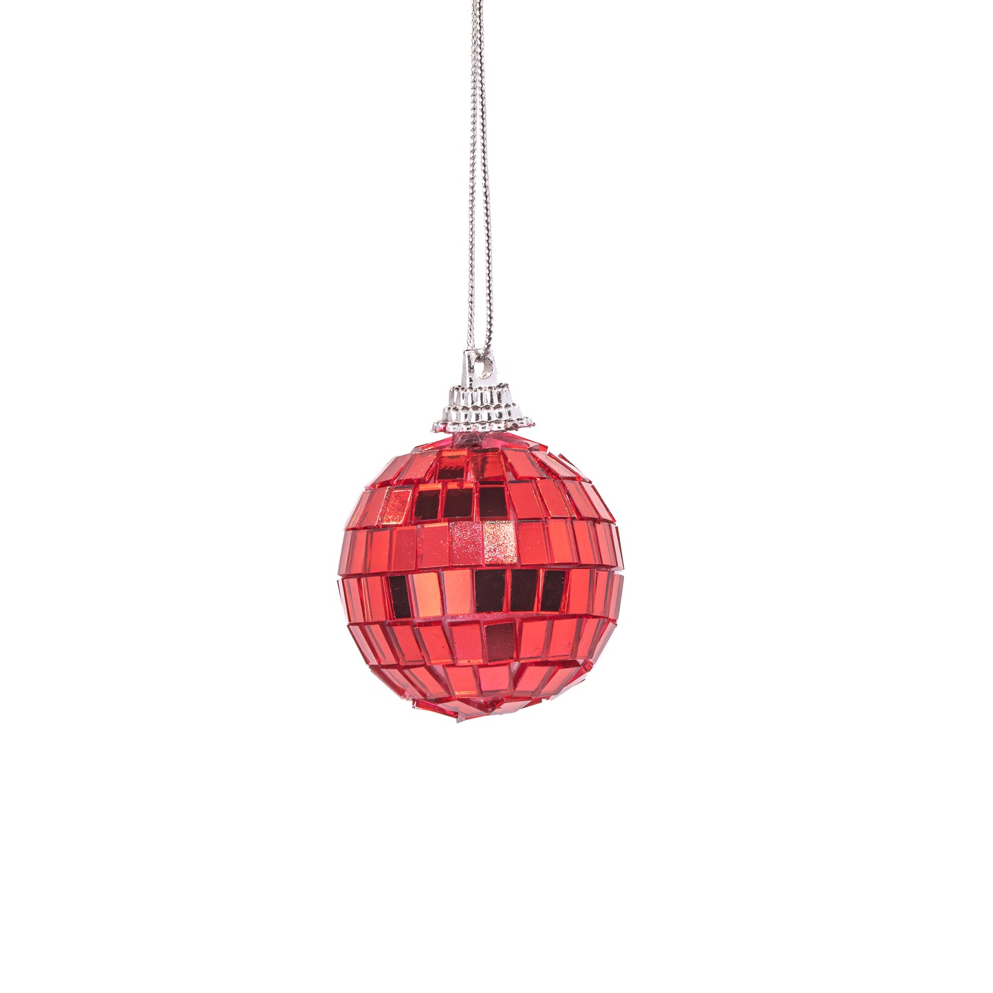 Multicoloured Mirror Ball Bauble - Set of 6