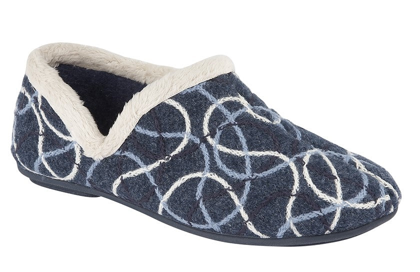 Karen Blue Knitted Slipper